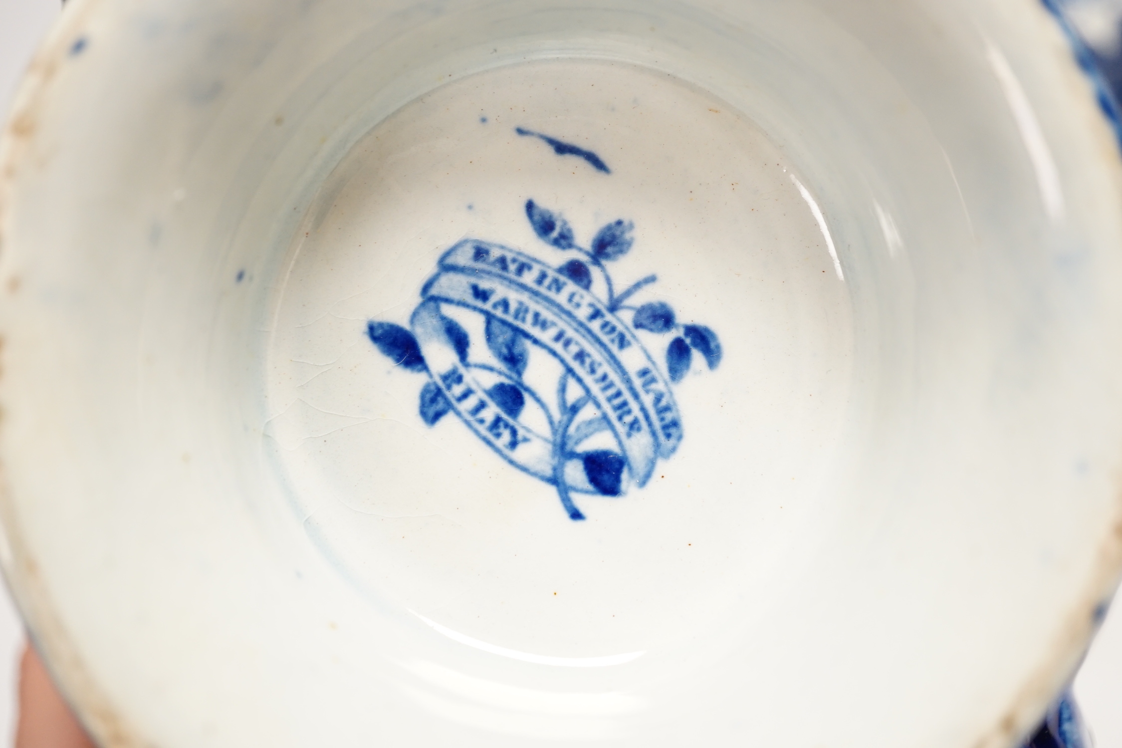 'Eatington Hall. Warwickshire' pattern - a pair of Riley blue and white pearlware sauce tureens and covers, 16cm